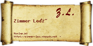Zimmer Leó névjegykártya